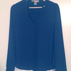 Navy Blue Long Sleeve Blouse